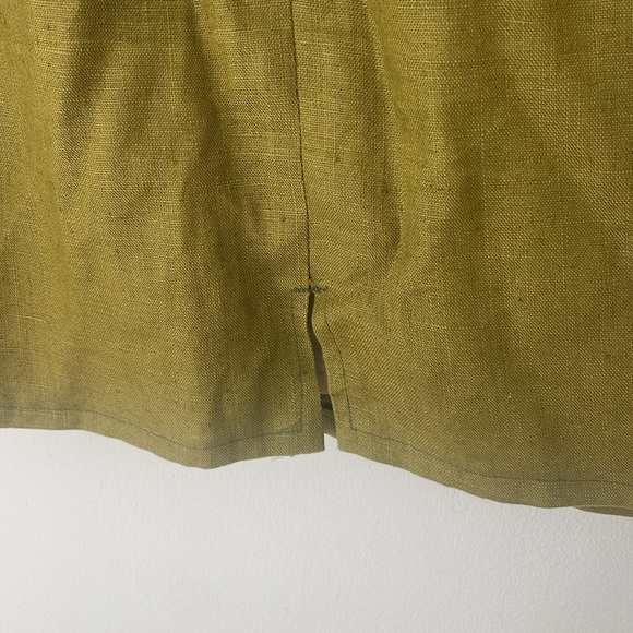 Jane Lamerton Vintage 100% Linen Olive Green Pencil Lined Skirt High Waist Small - Picture 3 of 7